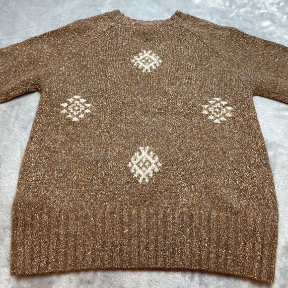 Sherpa Adventure Gear Vindo Crew Sweater Womens M Brown Wool Blend Raglan Sleeve - Picture 3 of 9